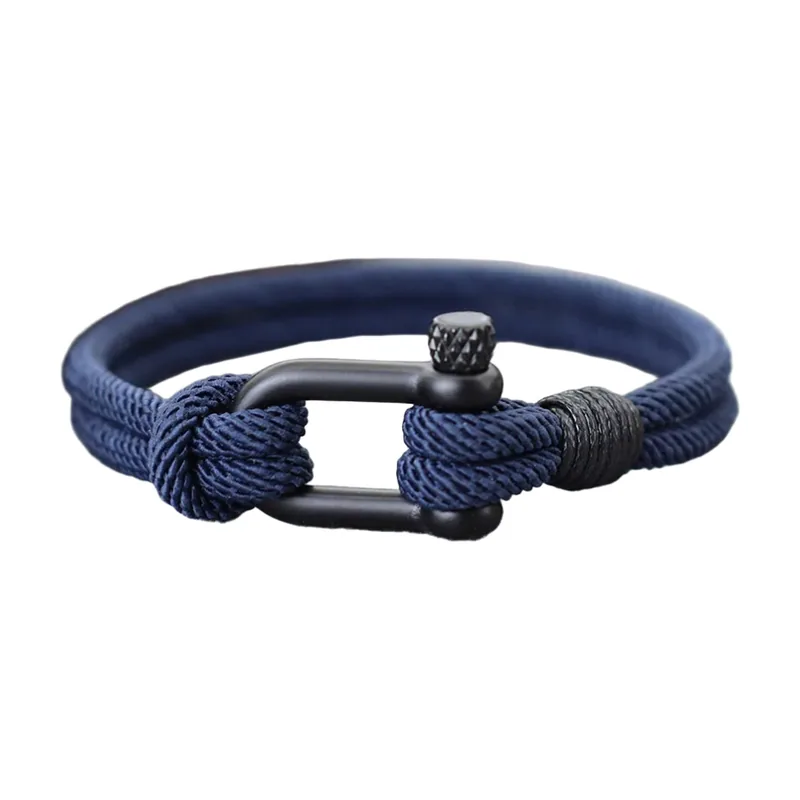 Doppellagiges Nautik-Kordelarmband, 316L Edelstahl