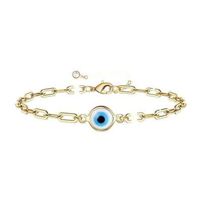 Bracciale a Maglie con Malocchio, Acciaio Inossidabile 316L