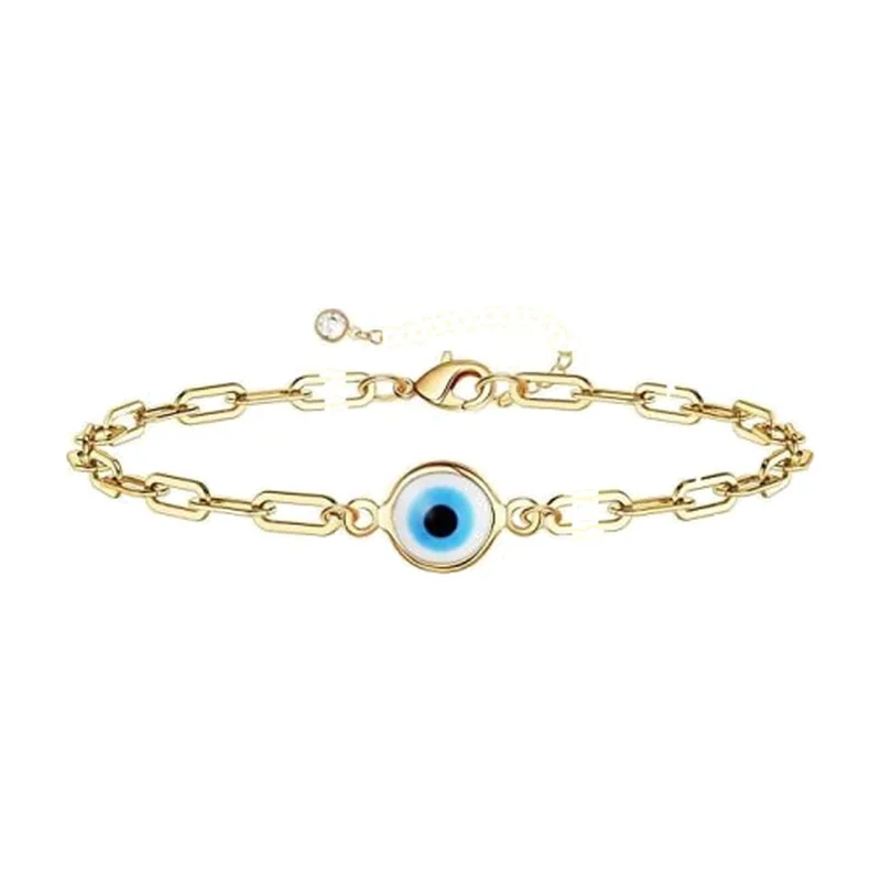 Bracciale a Maglie con Malocchio, Acciaio Inossidabile 316L