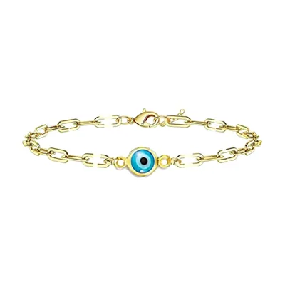 Bracciale a Maglie Occhio di Allah, Acciaio Inossidabile Oro