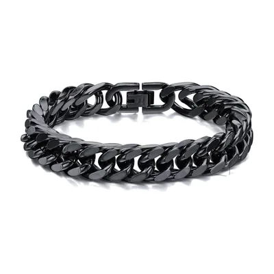 Pulsera de Eslabones Cubanos, Acero Inoxidable