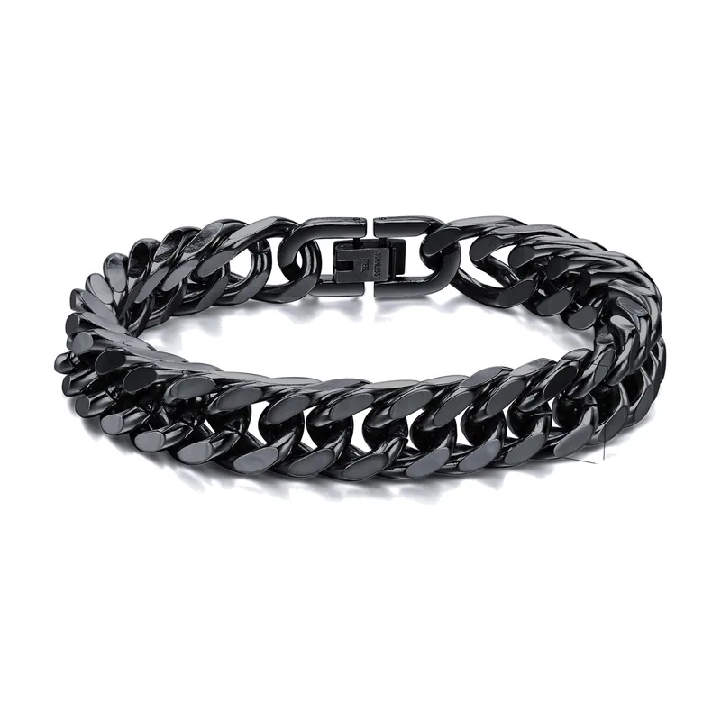 Pulsera de Eslabones Cubanos, Acero Inoxidable
