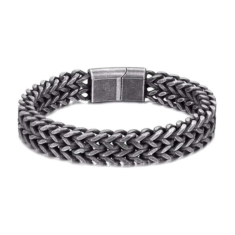 Bracciale a Maglie Cubane, Acciaio Inossidabile Antico