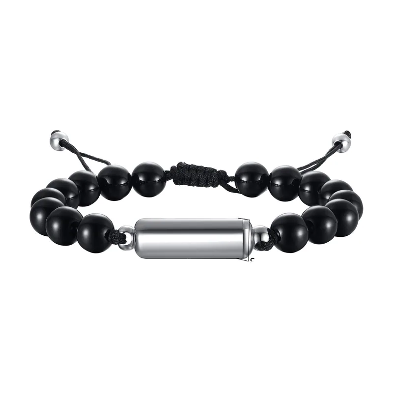 Asche-Urnenarmband mit Perlen, 316L Edelstahl