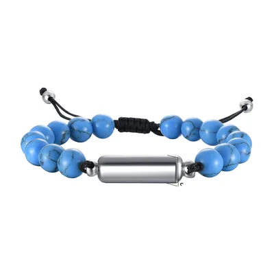Pulsera Urna Funeraria con Piedras Azules, Acero Inoxidable
