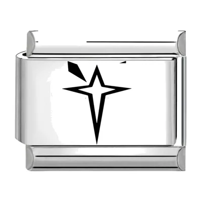 Bracciale Charm Italiano con Motivo Stella, Acciaio Inossidabile