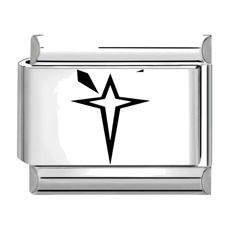 Italian Charm Bracelet with Star Motif, Stainless Steel