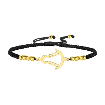 Pulsera de la Virgen de El Rocío con cordón trenzado, acero inoxidable
