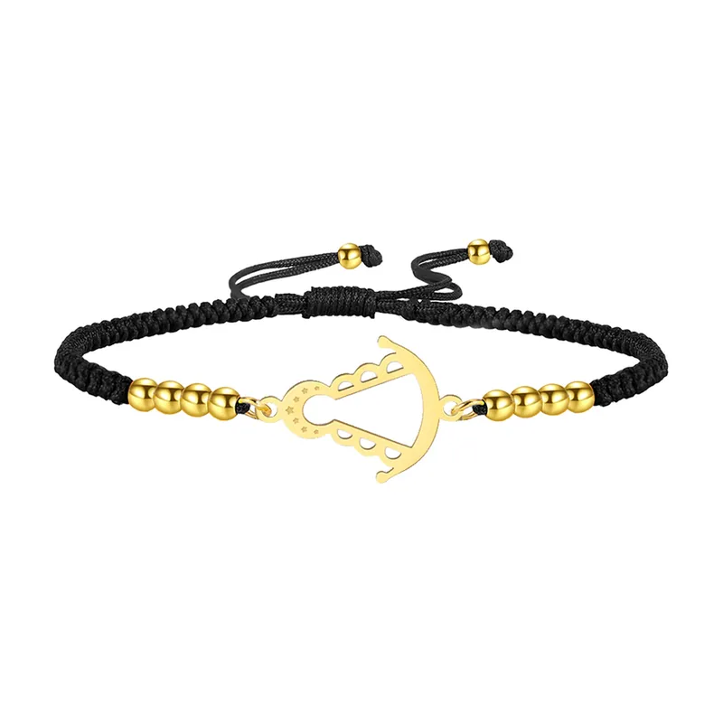 Bracelet Notre-Dame d'El Rocío avec cordon tressé, acier inoxydable