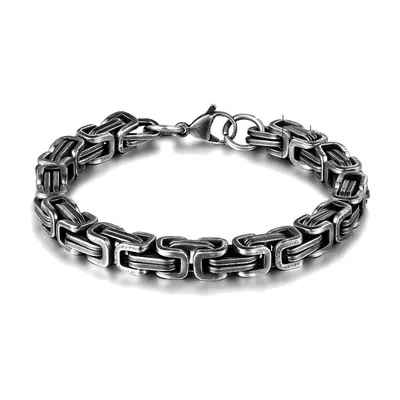 Kuba-Kettenarmband im Vintage-Stil, Edelstahl