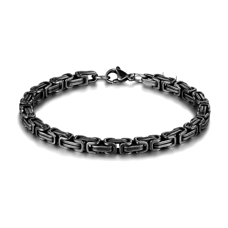 Pulsera de Eslabones Cubanos, Acero Inoxidable