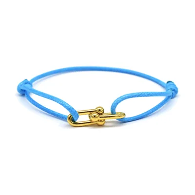 Bracciale in Corda Trecciata con Chiusura a Ferro di Cavallo, Acciaio Inox