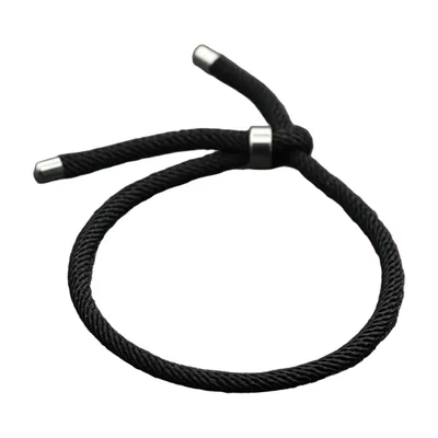 Bracciale in Corda Minimalista con Dettagli in Acciaio Inossidabile