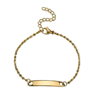 Bracciale a Catena con Targhetta ID, Acciaio Inox 316L