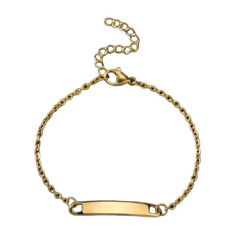 Bracciale a Catena con Targhetta ID, Acciaio Inox 316L