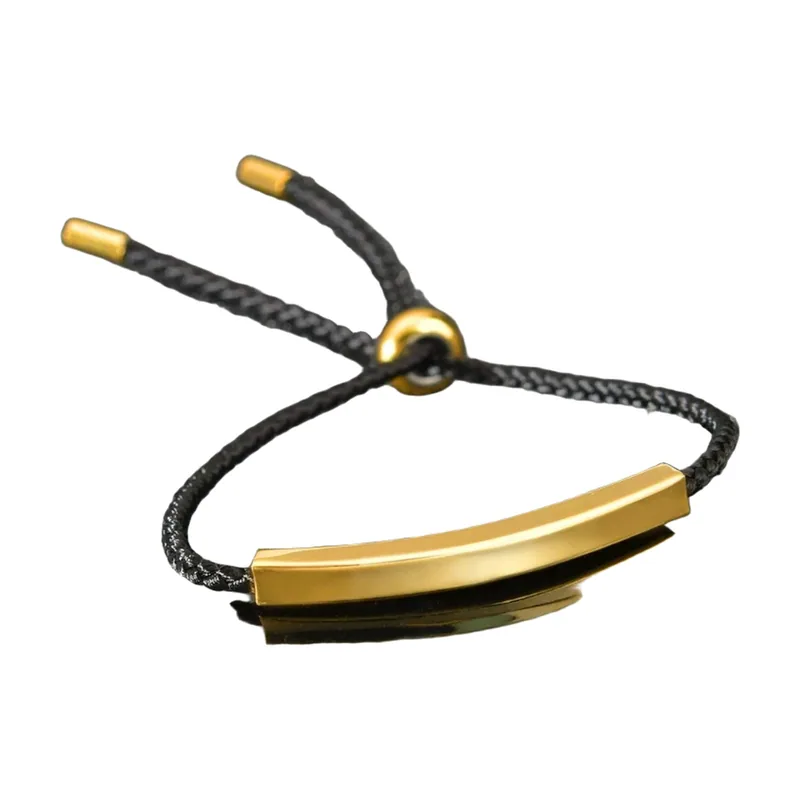 Pulsera de Cuerda Trenzada con Barra de Acero Inoxidable