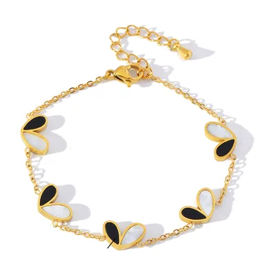 Bracciale a Catena con Motivo Cuore, Acciaio Inox 316L