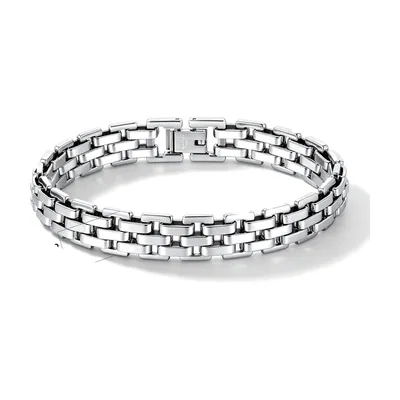 Bracciale a Catena in Acciaio Inossidabile, Argento Lucidato