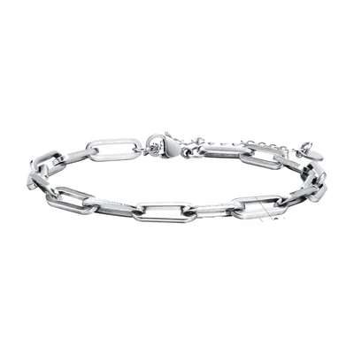 Bracciale a Maglie Rettangolari, Acciaio Inossidabile