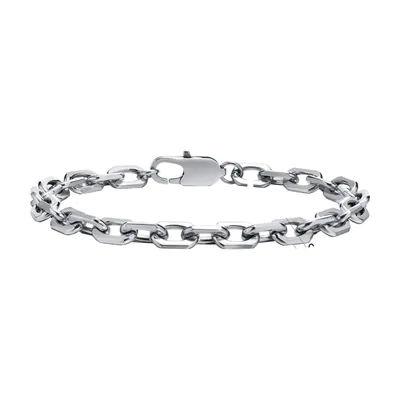 Bracciale a Maglia Gourmette, Acciaio Inossidabile Lucido