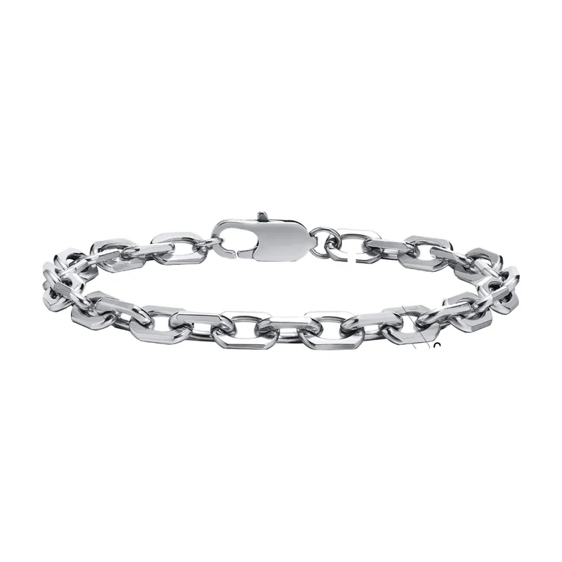 Pulsera de Eslabones Curb, Acero Inoxidable Pulido