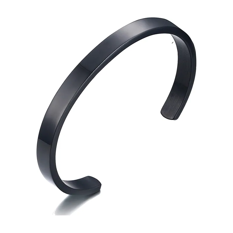 Bracelet Jonc Mobius Twist, Acier Inoxydable Noir Mat