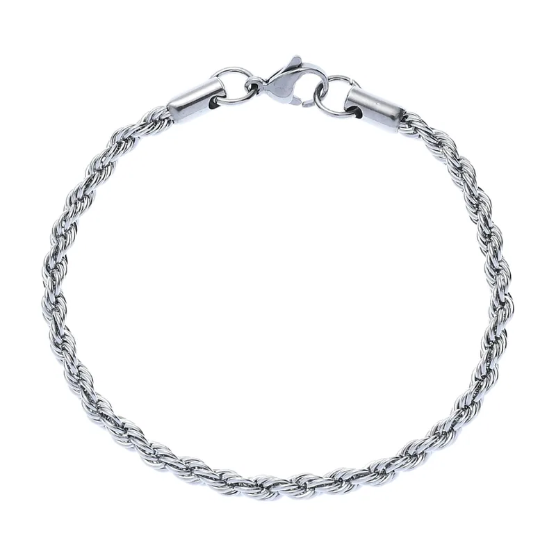 Pulsera de Cadena Trenzada de Acero Inoxidable 316L