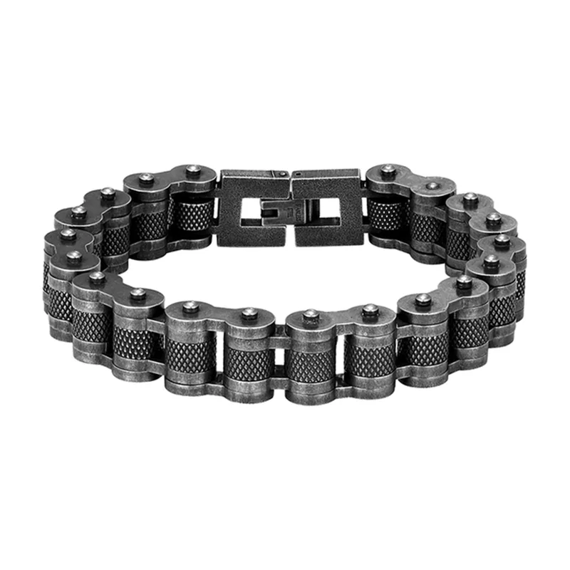 Bracciale a Catena Moto Biker, Acciaio Inossidabile 316L