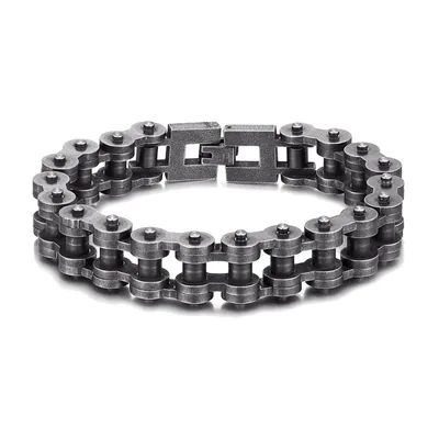 Bracciale a Catena Moto Biker, Acciaio Inossidabile 316L