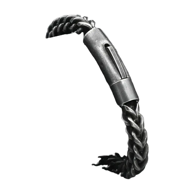 Flechtketten-Armband mit Magnetverschluss, Edelstahl