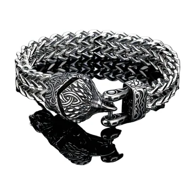 Viking Wolf Head Chain Bracelet, 316L Stainless Steel