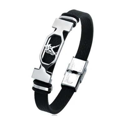 Bracciale Segno Zodiacale in Pelle e Acciaio Inossidabile