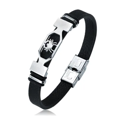 Bracciale Segno Zodiacale in Pelle e Acciaio Inossidabile 316L
