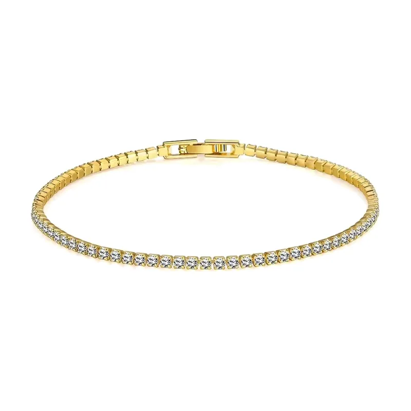 Pulsera Tennis Geométrica con Circonitas, Acero Inoxidable