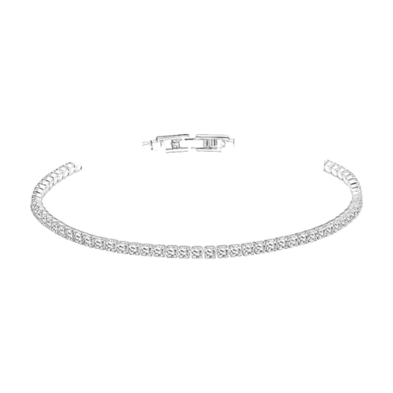 Bracciale Tennis con Zirconia Quadrati, Acciaio Inossidabile 316L