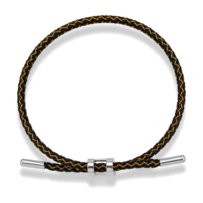 Multicolour Braided Cord Bracelet, 316L Stainless Steel