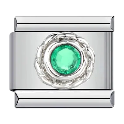 Bracciale a Catena in Acciaio Inox con Pietra Verde