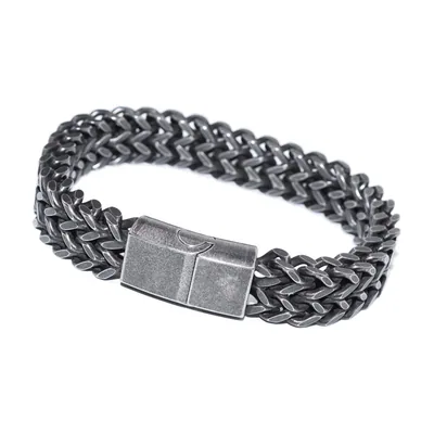 Bracciale a Maglie Franco con Chiusura Magnetica, Acciaio Inossidabile