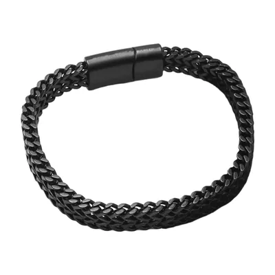 Bracciale a Catena Franco con Chiusura Magnetica, Acciaio Inossidabile
