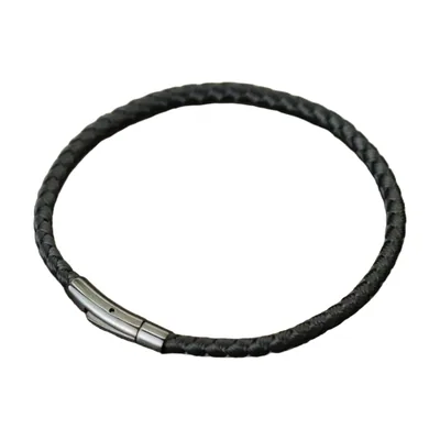 Braided Cord Bracelet with Magnetic Clasp, Stainless Steel