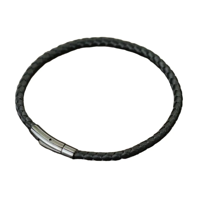 Braided Cord Bracelet with Magnetic Clasp, Stainless Steel
