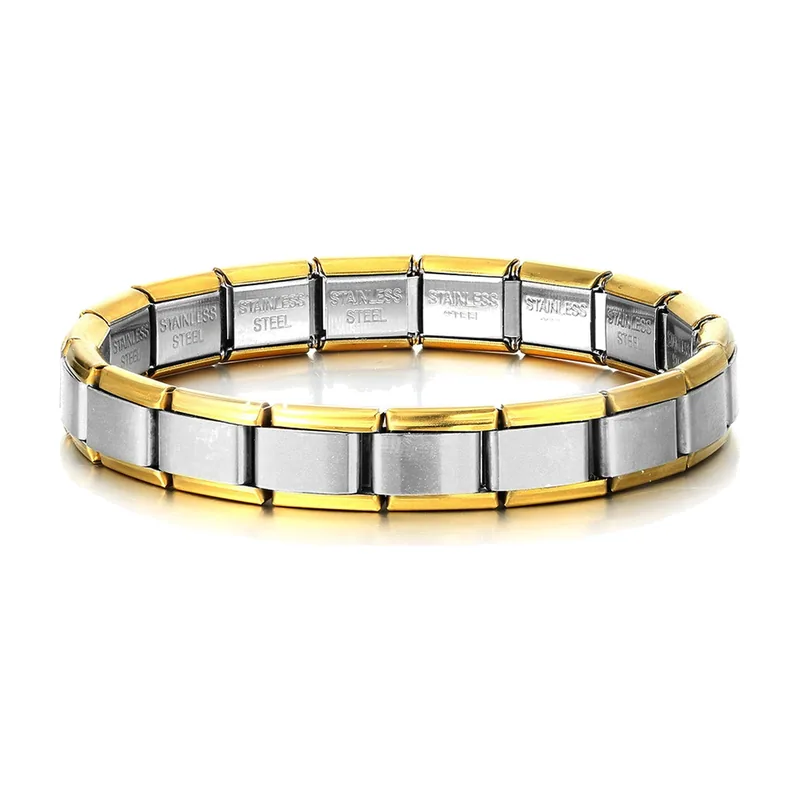 Two-Tone Modular Link Bracelet, 316L Stainless Steel