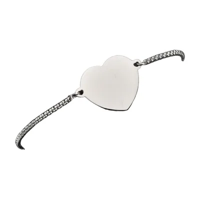 Pulsera de Eslabones con Colgante de Corazón, Acero Inoxidable 316L