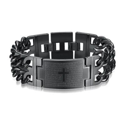 Pulsera de Eslabones Cubanos con Placa Grabada, Acero Inoxidable