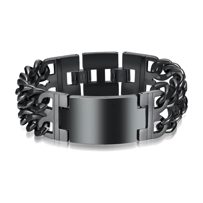 Bracelet Chaîne Cubaine, Acier Inoxydable 316L, 24mm
