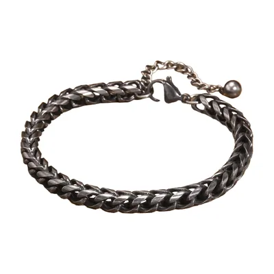 Double Layer Braided Viking Bracelet, Oxidised Stainless Steel