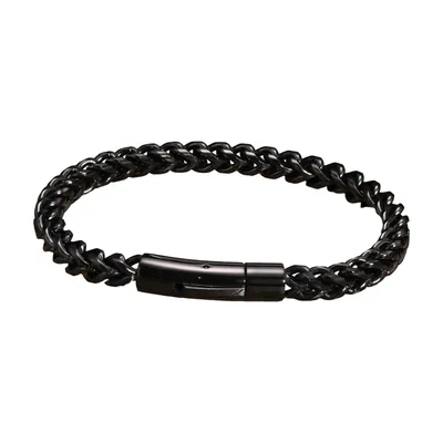 Bracciale a Doppia Catena Cuban e Franco, Acciaio Inossidabile