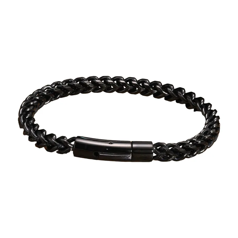 Bracciale a Doppia Catena Cuban e Franco, Acciaio Inossidabile