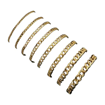 Bracciale a Maglia Cubana, Acciaio Inossidabile Color Oro