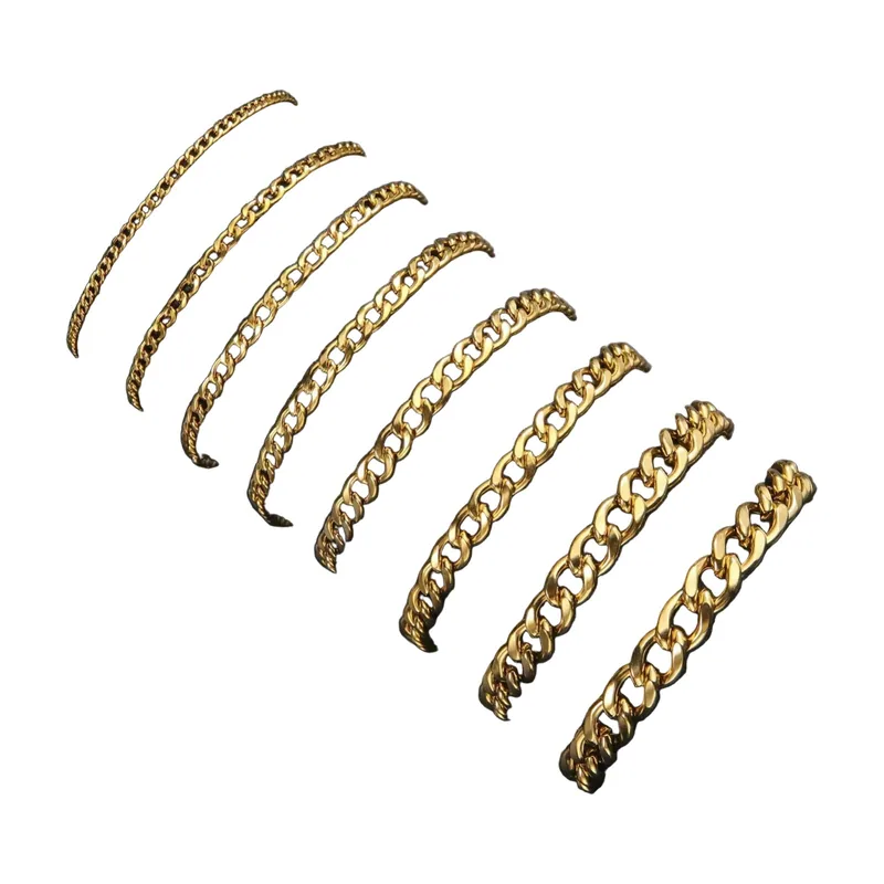 Pulsera de Eslabones Cubanos, Acero Inoxidable Color Oro